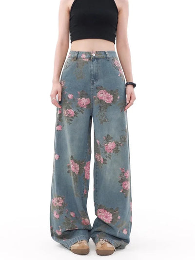 Y2K Floral Jeans