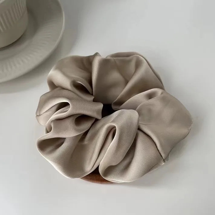 Elastic Silk Solid Color Ponytail Holder