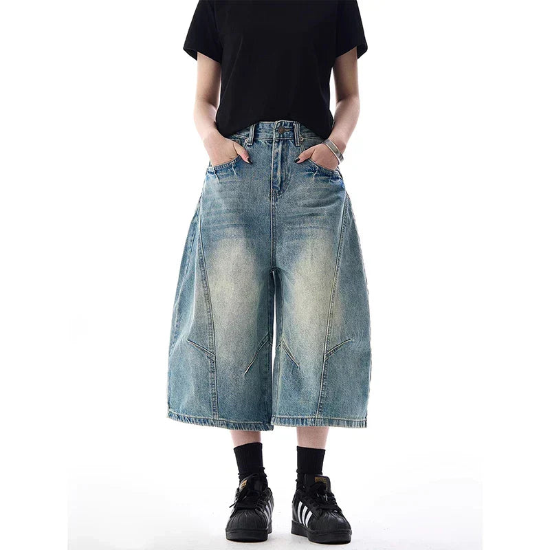 Vintage High Waist Cargo Jort