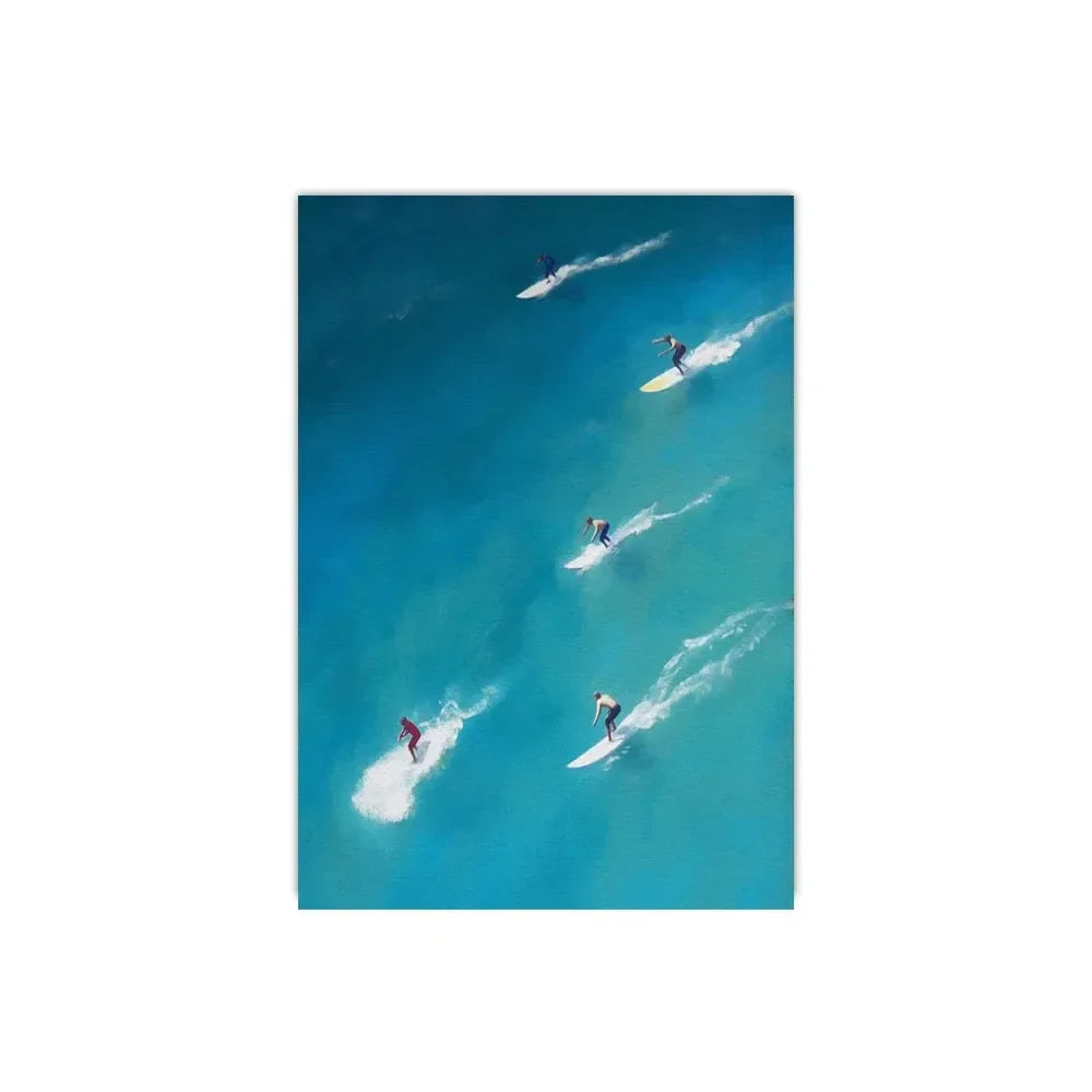 People Swimming in Ocean Posters Print
