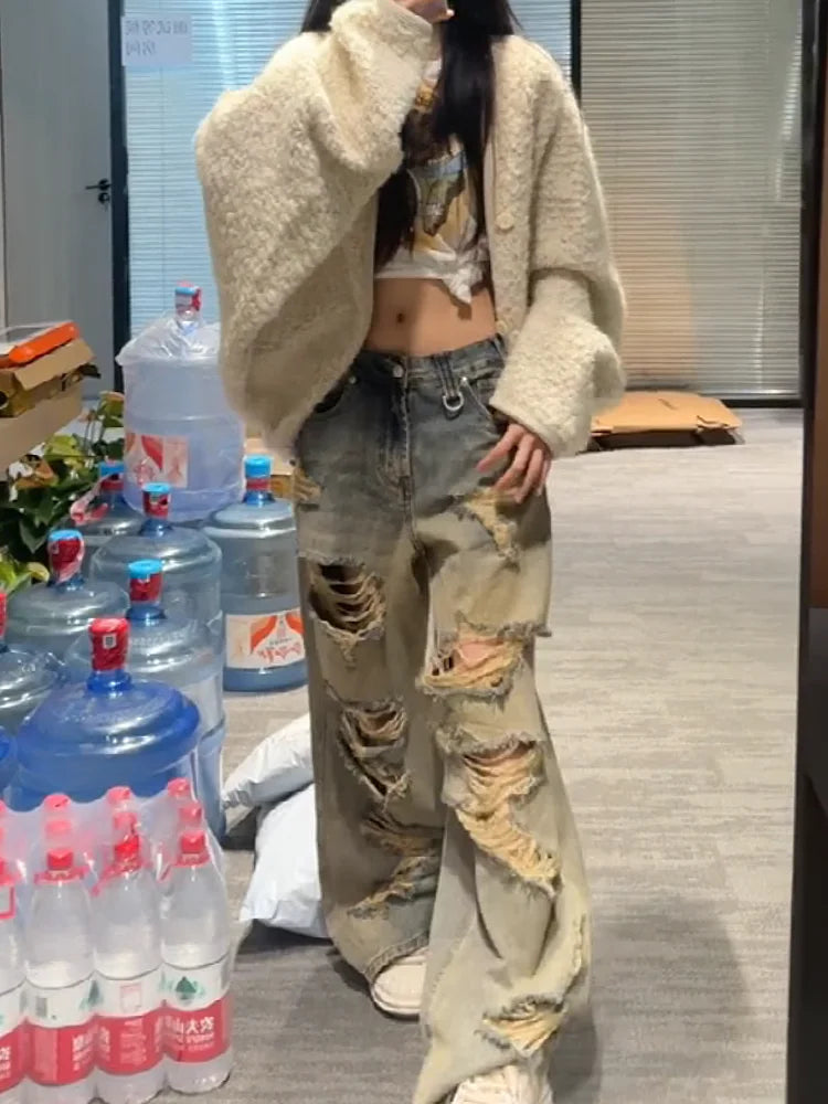 Y2K Ripped Baggy Jeans