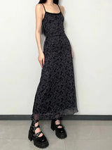 Vintage Grunge Floral Maxi Dress