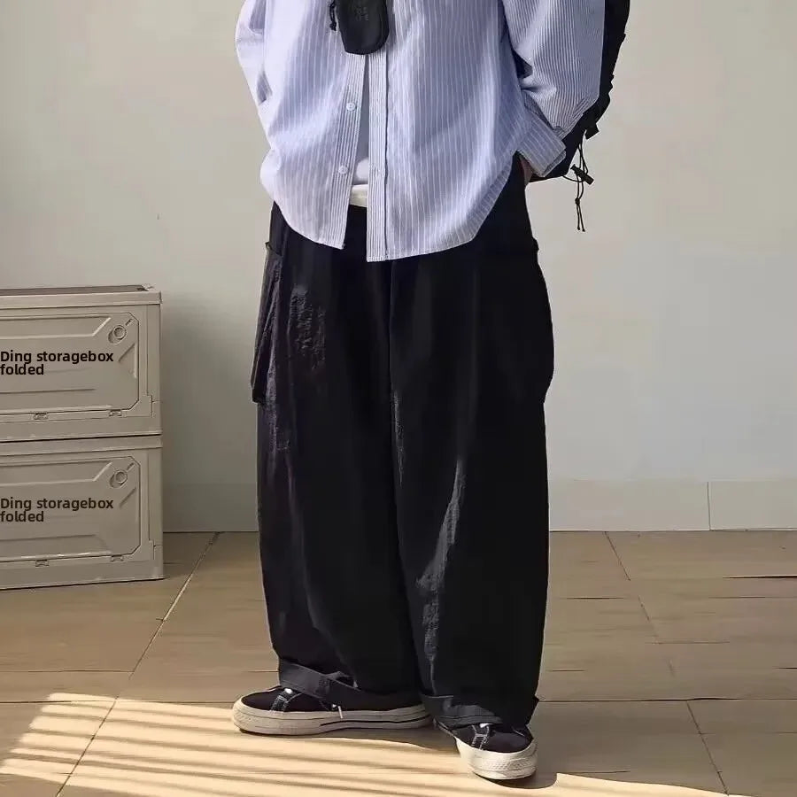 Japanese Wide-leg Retro Cargo Pants