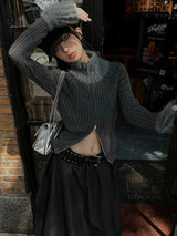Fluffy Vintage Zipper Sweater