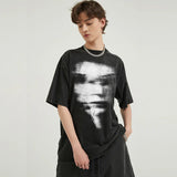 Retro Faces Washed Black T-Shirt