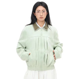 Mint Green Aviator Women's Minimal Varsity Jacket