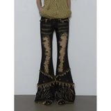 Grunge High-Waist Flare Jeans für Damen