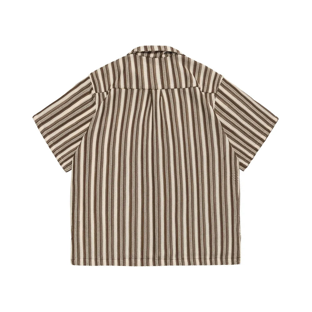 Loose Striped Short Sleeve Shirt