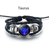 Adjustable Leather Zodiac Signs Bracelet