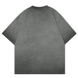 Camiseta con estampado de letras y color degradado