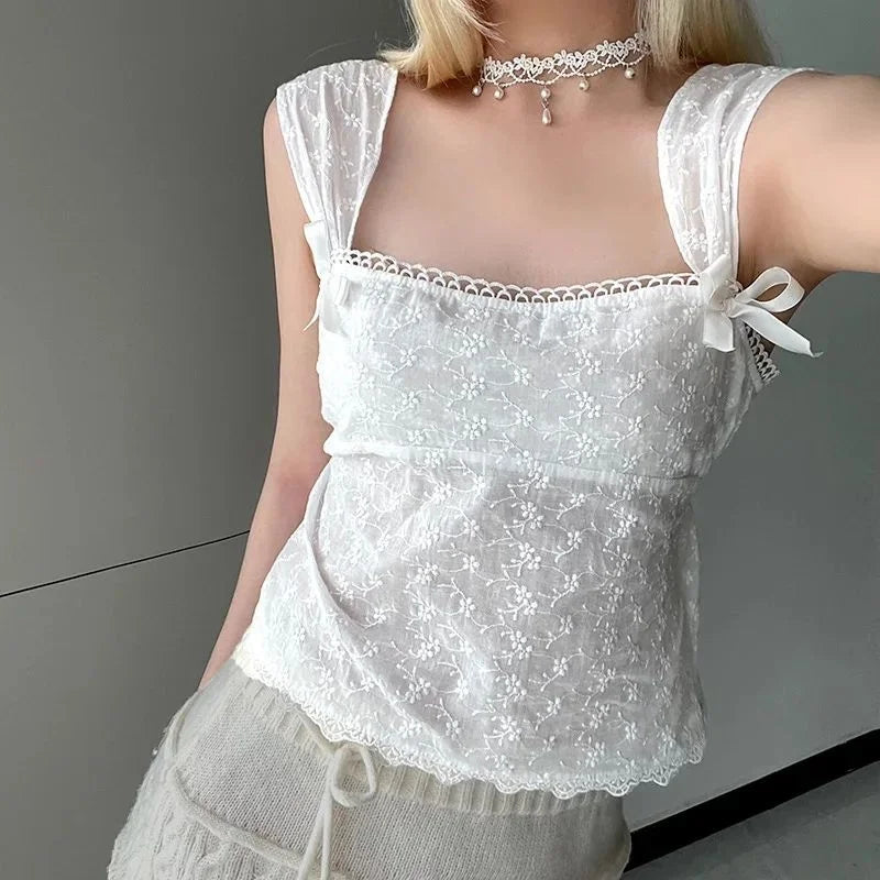 Coquette White Backless Top