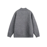 Vintage Loose Knitted Zipper Cardigan