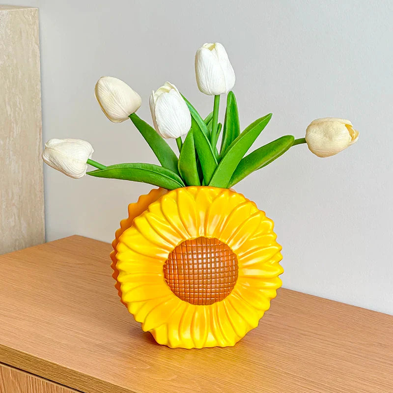 Vintage Cute Fresh Sunflower Shaped Vase