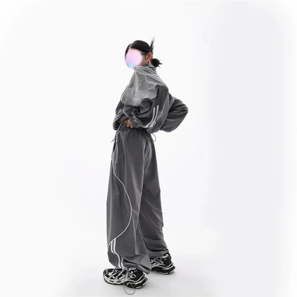 Sports Grey Loose Tracksuit