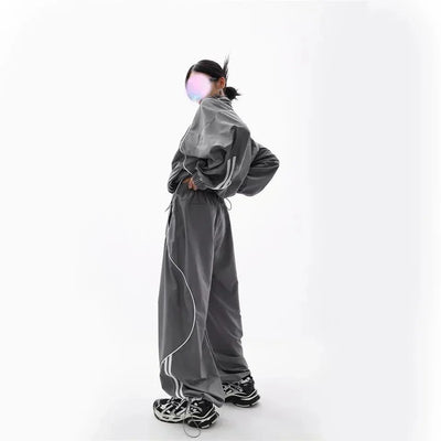 Sports Grey Loose Tracksuit