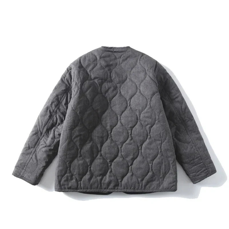 Double Sided Geometric Pattern Puffer Jacket