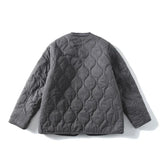 Double Sided Geometric Pattern Puffer Jacket