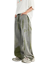 Hand-Painted Wide Leg Jeans