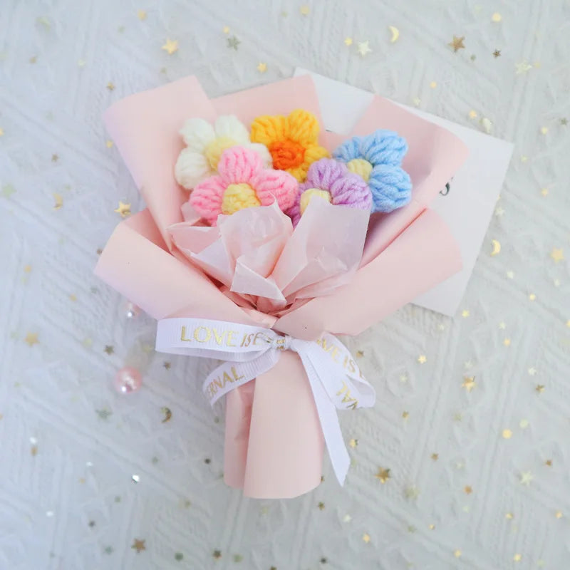 Crochet Knitted Potted Flowers Homemade