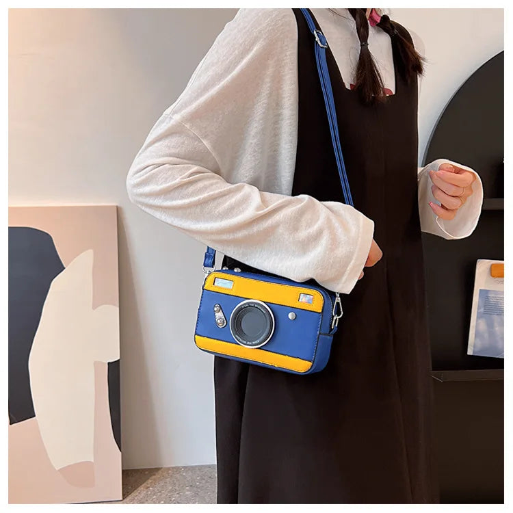 Blue Camera Shape Cross Bag