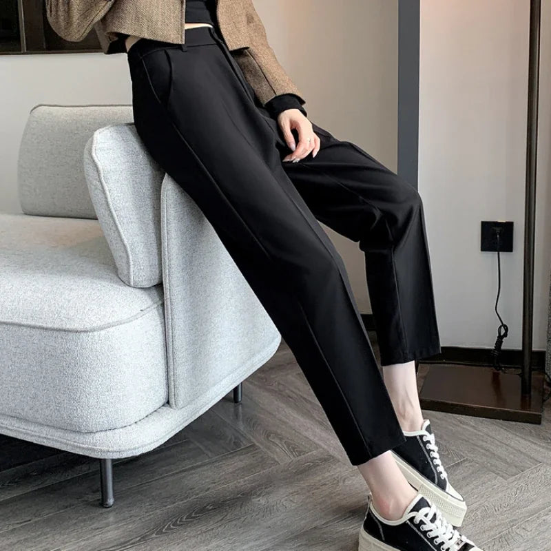 Corporate Girl Straight Leg High Waist Pants
