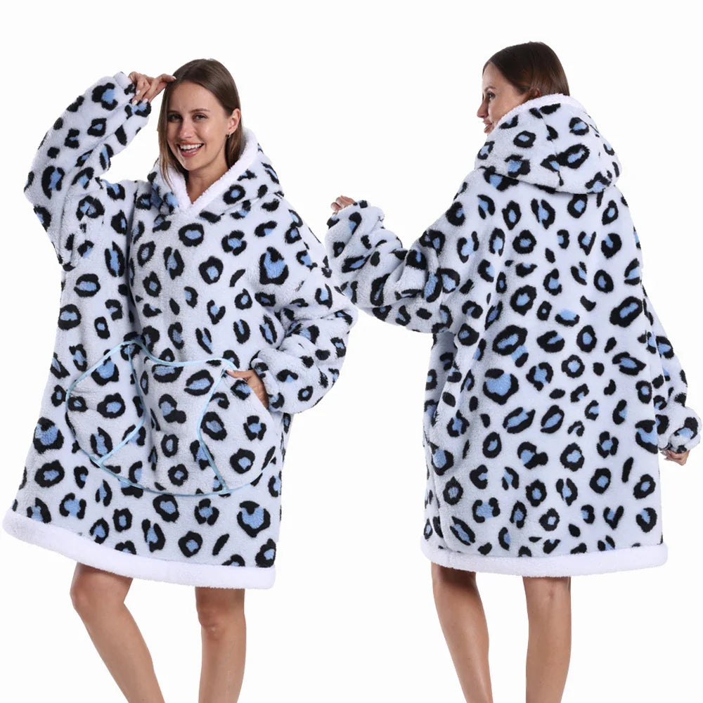 Strawberry Printed Oversized Blanket Hoodie