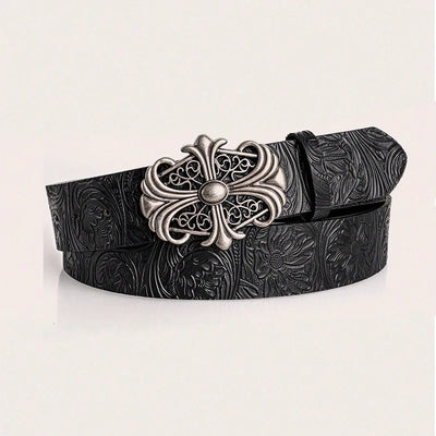 Vintage Embossed Western Leather Belt