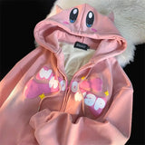 Sudaderas con capucha Oversize japonesas con bordado del diablo