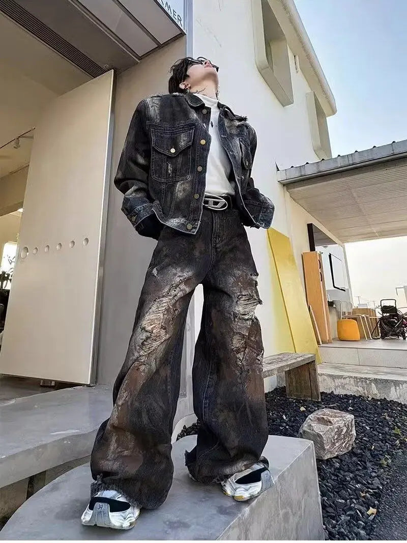 Y2k Distressed Wide Leg Jeans