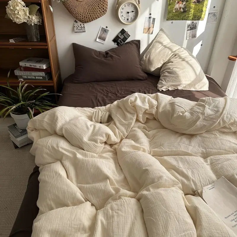 Preppy Plaid Brown Bedding Set