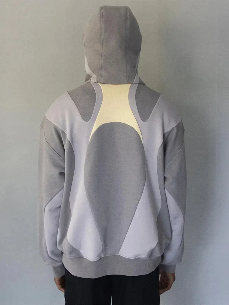 Y2K Irregular Patchwork Oversized Hoodie