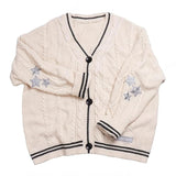 Grüner, bestickter Cardigan mit Knopfleiste