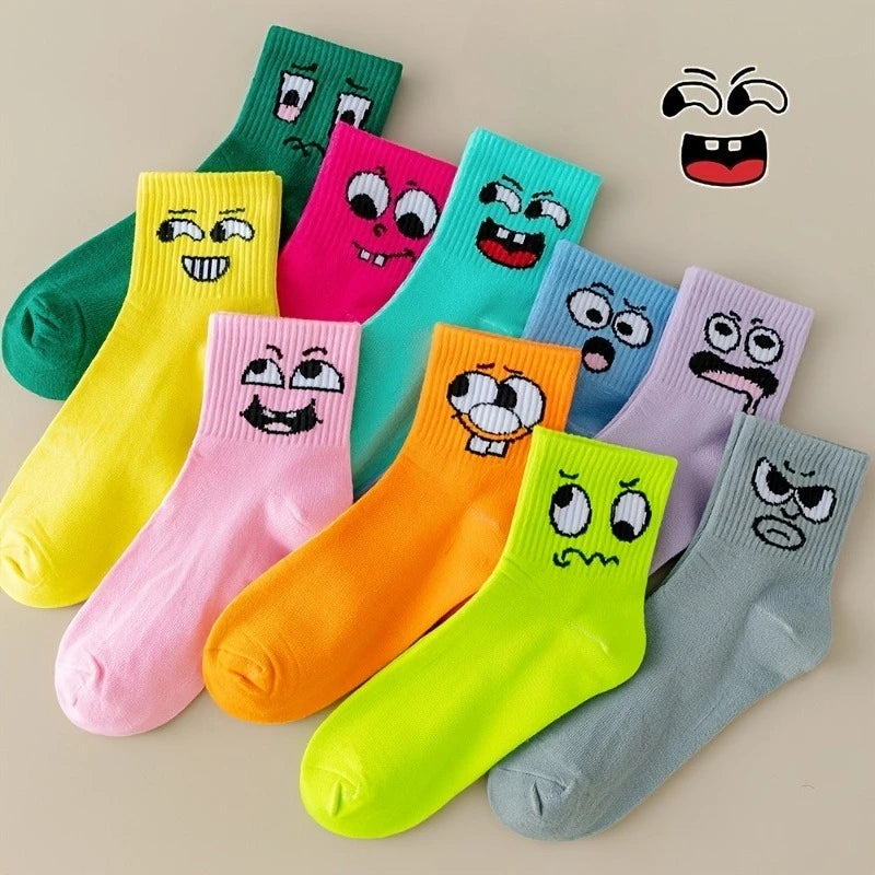 Cute Cartoon Face Socks