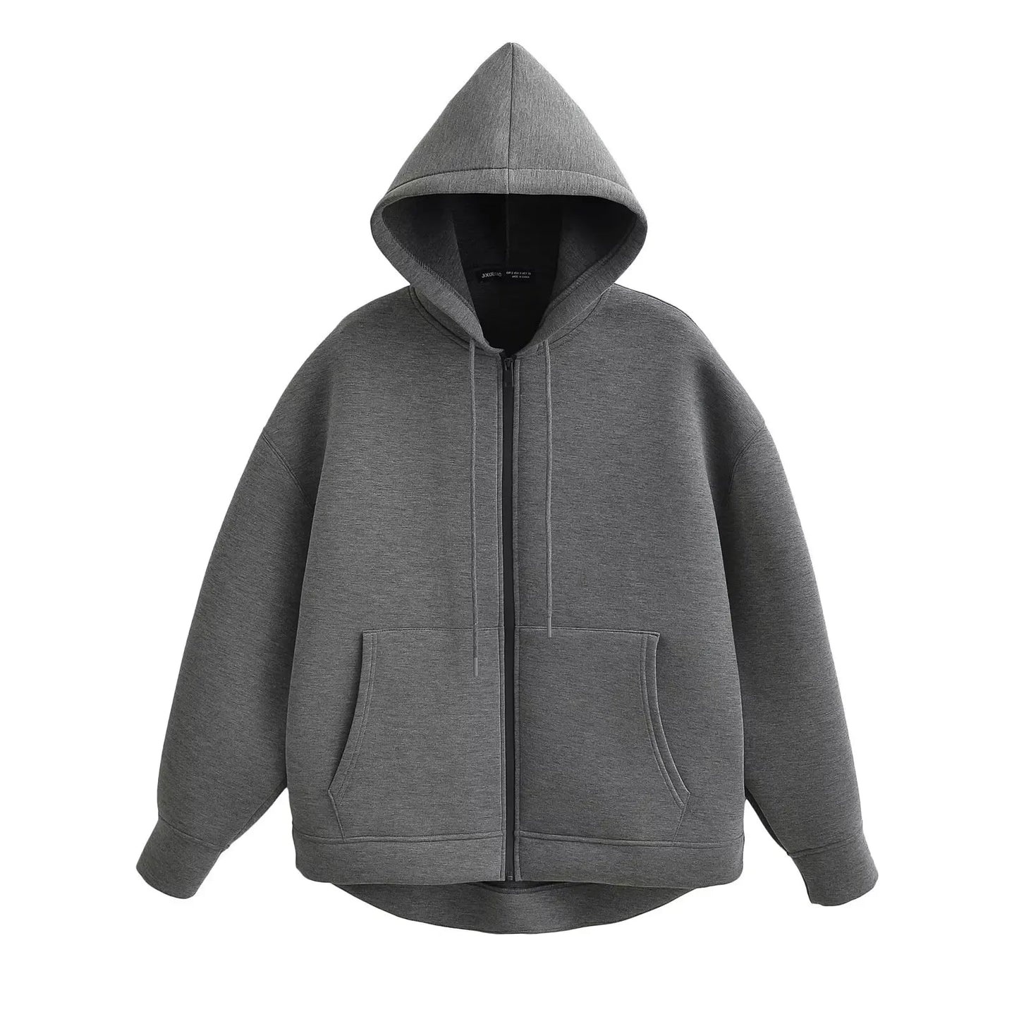 Solid Color Zip-up Hoodie