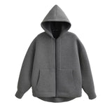 Solid Color Zip-up Hoodie