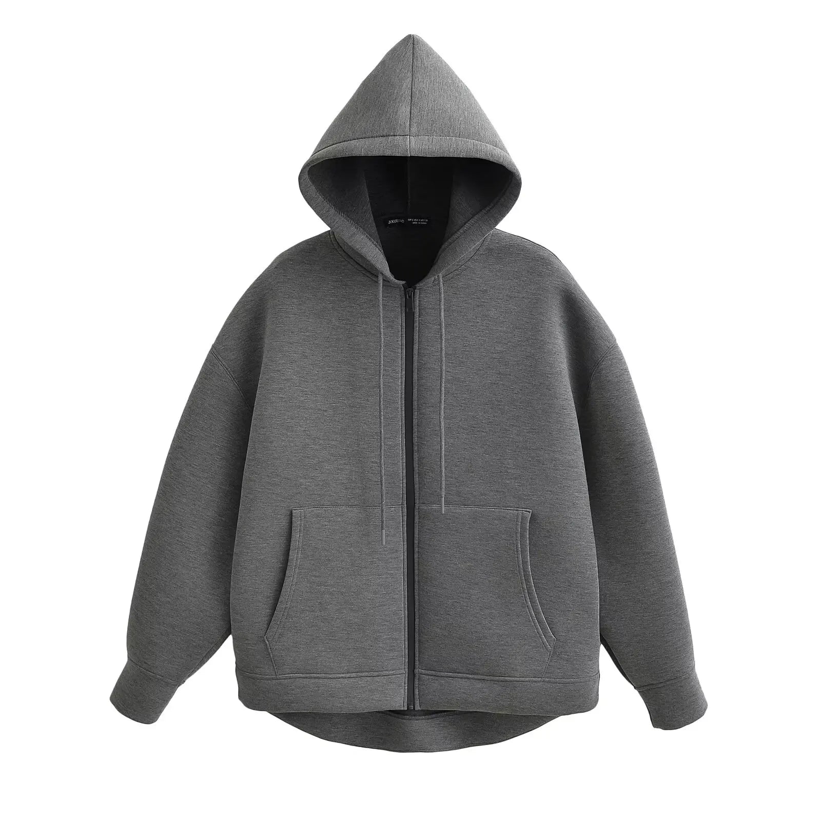 Solid Color Zip-up Hoodie