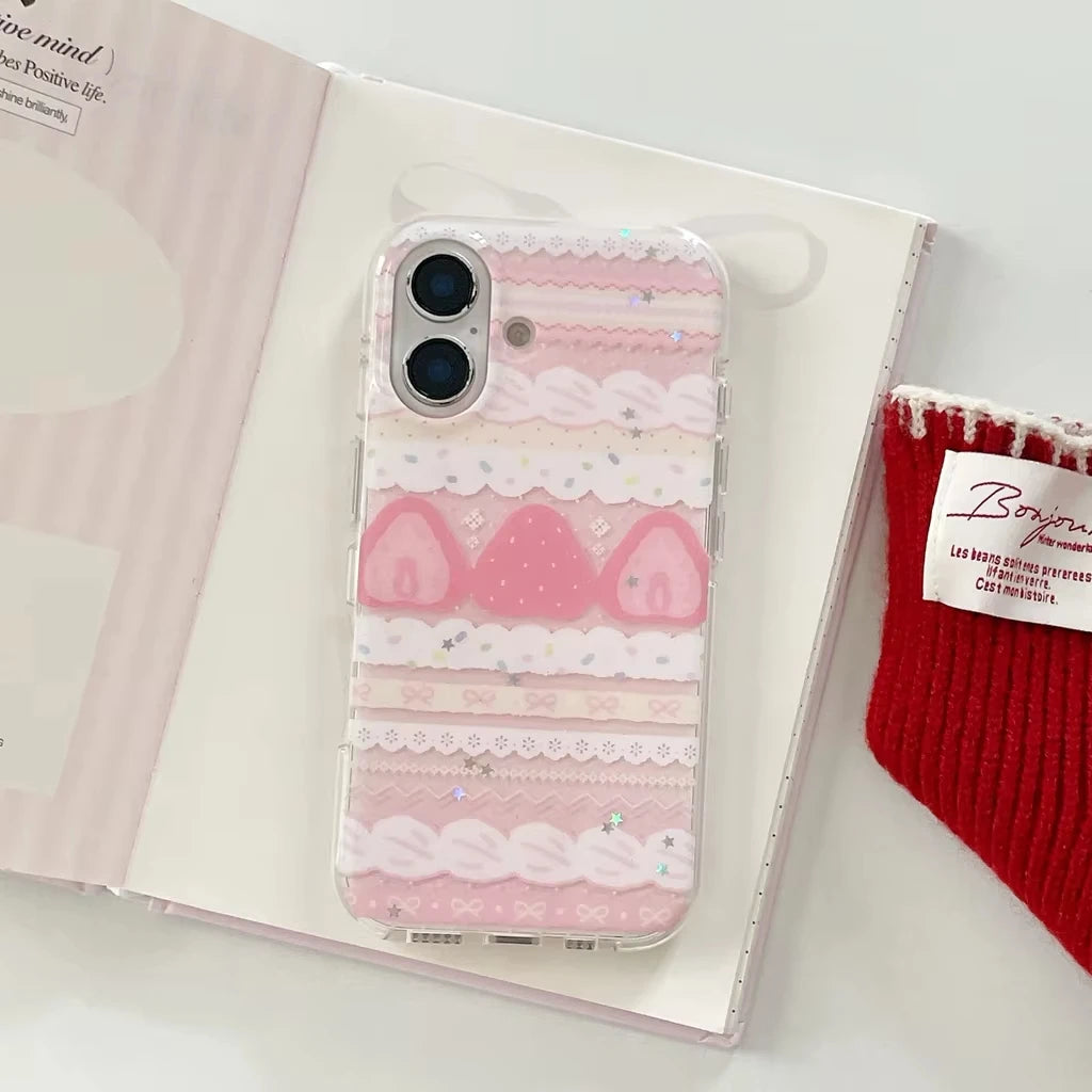 Cream Strawberry Cake Bowknot iPhone Cases