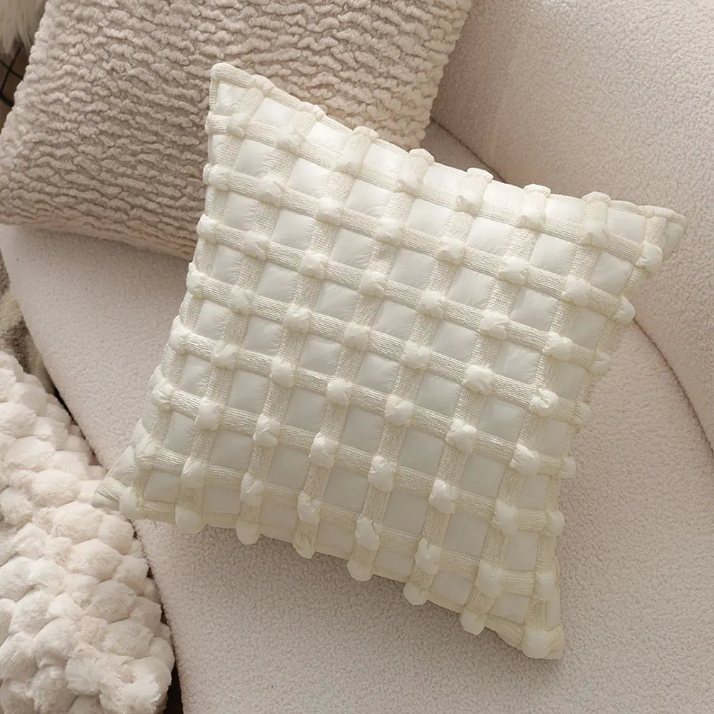 Soft Decorative Cover Plaid Throw Pillow Cover