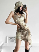 Cyerpunk Vintage Mini Dress
