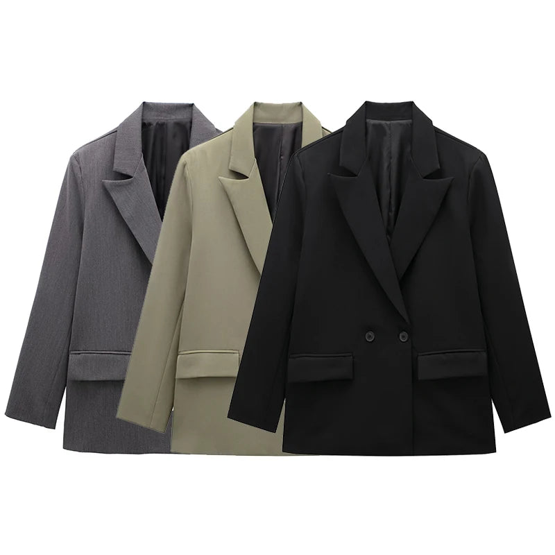 Women Double Breasted Old Money Blazer