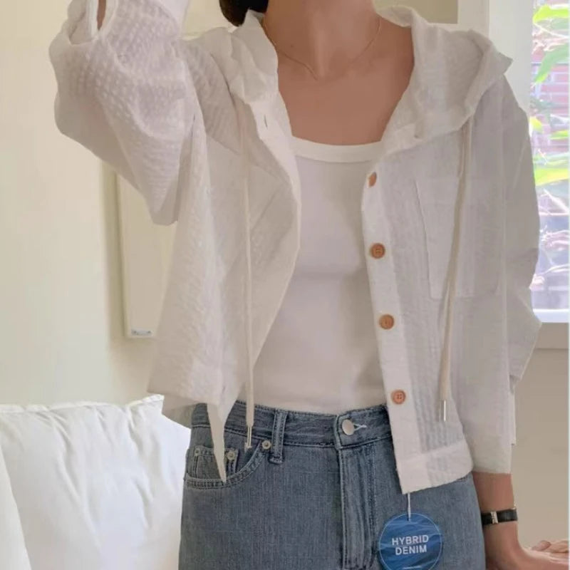 Women Shirt Sunshade Long Sleeve Old Money
