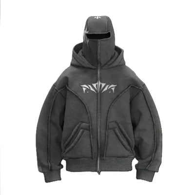 Sudadera con Capucha con Cremallera Oversize Vintage