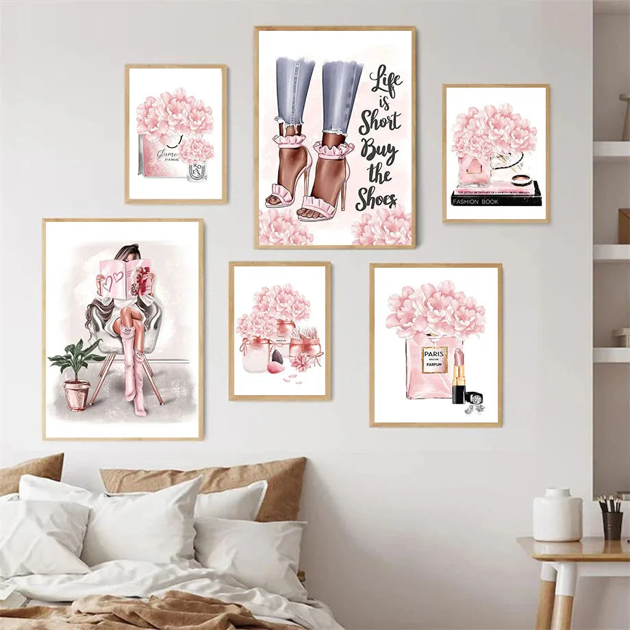 Perfume And High Heel Makeup Poster