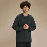 Curled Edge Round Neck T-Shirt