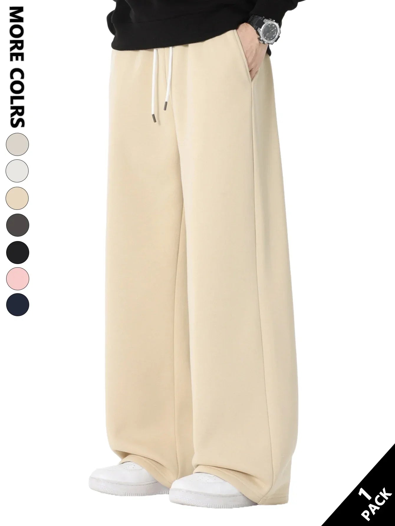 Solid Color Comfy Straight Leg Pants