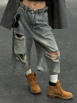 Vintage blaue zerrissene Distressed Jorts
