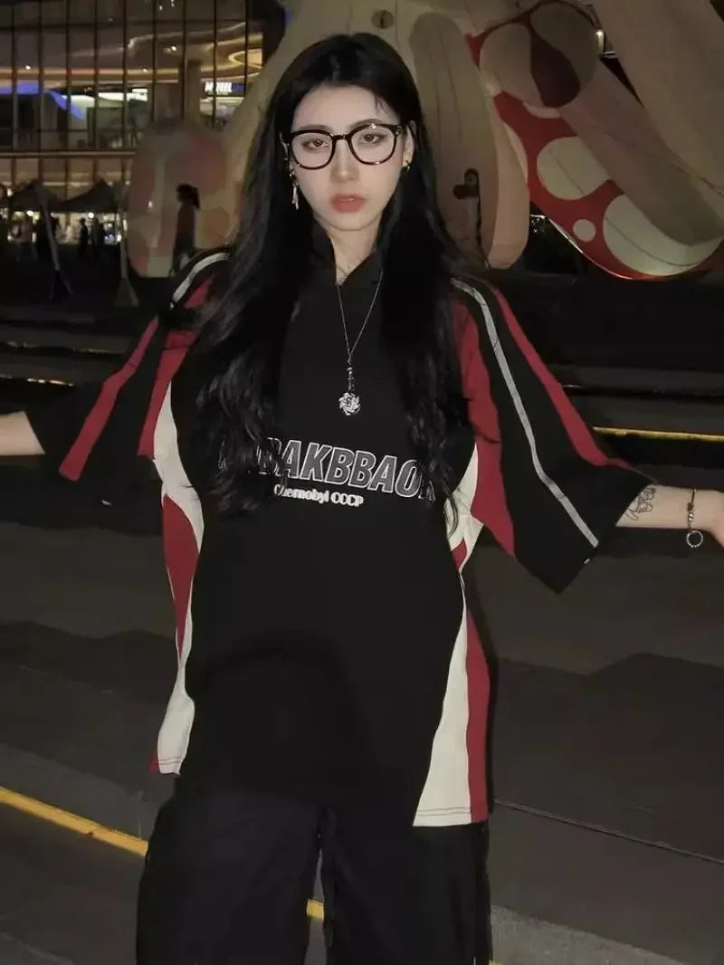 Vintage Skater Girl Black T-Shirt
