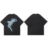 Oversized Hip Hop Suspended Robot T-Shirt