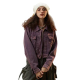 Cropped Vintage Chic Women's Denim Jacket
