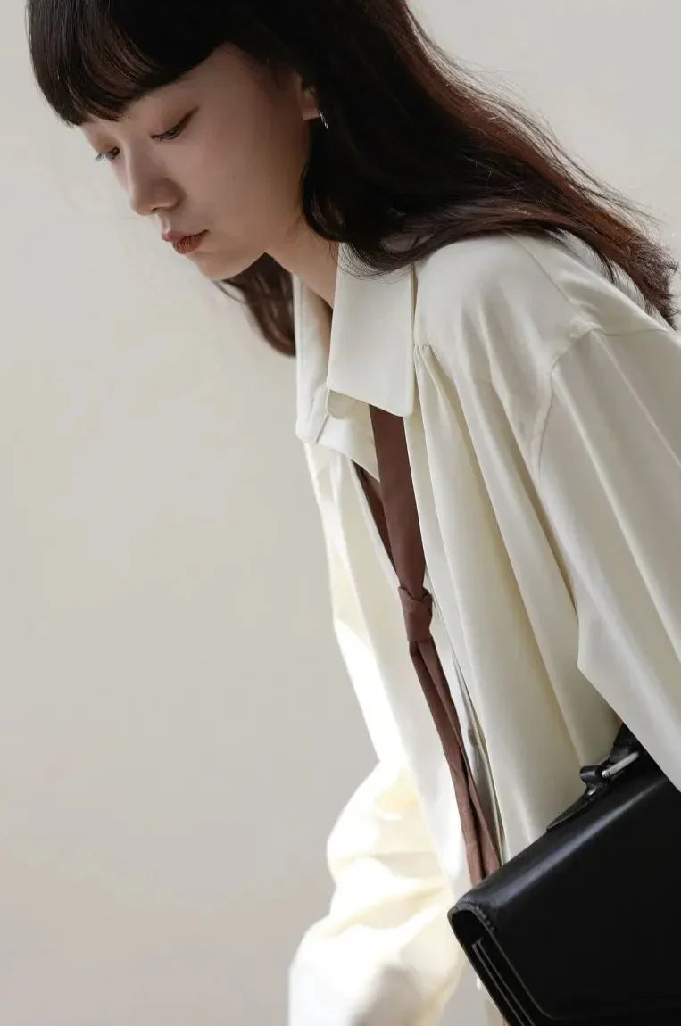 Minimalist Corporate Style Oversize Button Shirt